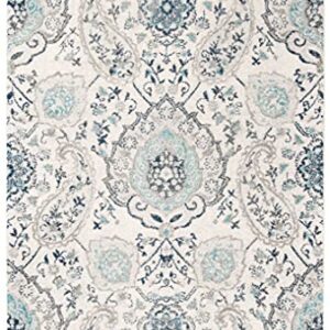 SAFAVIEH Madison Collection Area Rug - 5'3" x 7'6", Cream & Light Grey, Boho Chic Glam Paisley Design, Non-Shedding & Easy Care, Ideal for High Traffic Areas in Living Room, Bedroom (MAD600C)