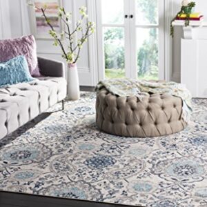 SAFAVIEH Madison Collection Area Rug - 5'3" x 7'6", Cream & Light Grey, Boho Chic Glam Paisley Design, Non-Shedding & Easy Care, Ideal for High Traffic Areas in Living Room, Bedroom (MAD600C)