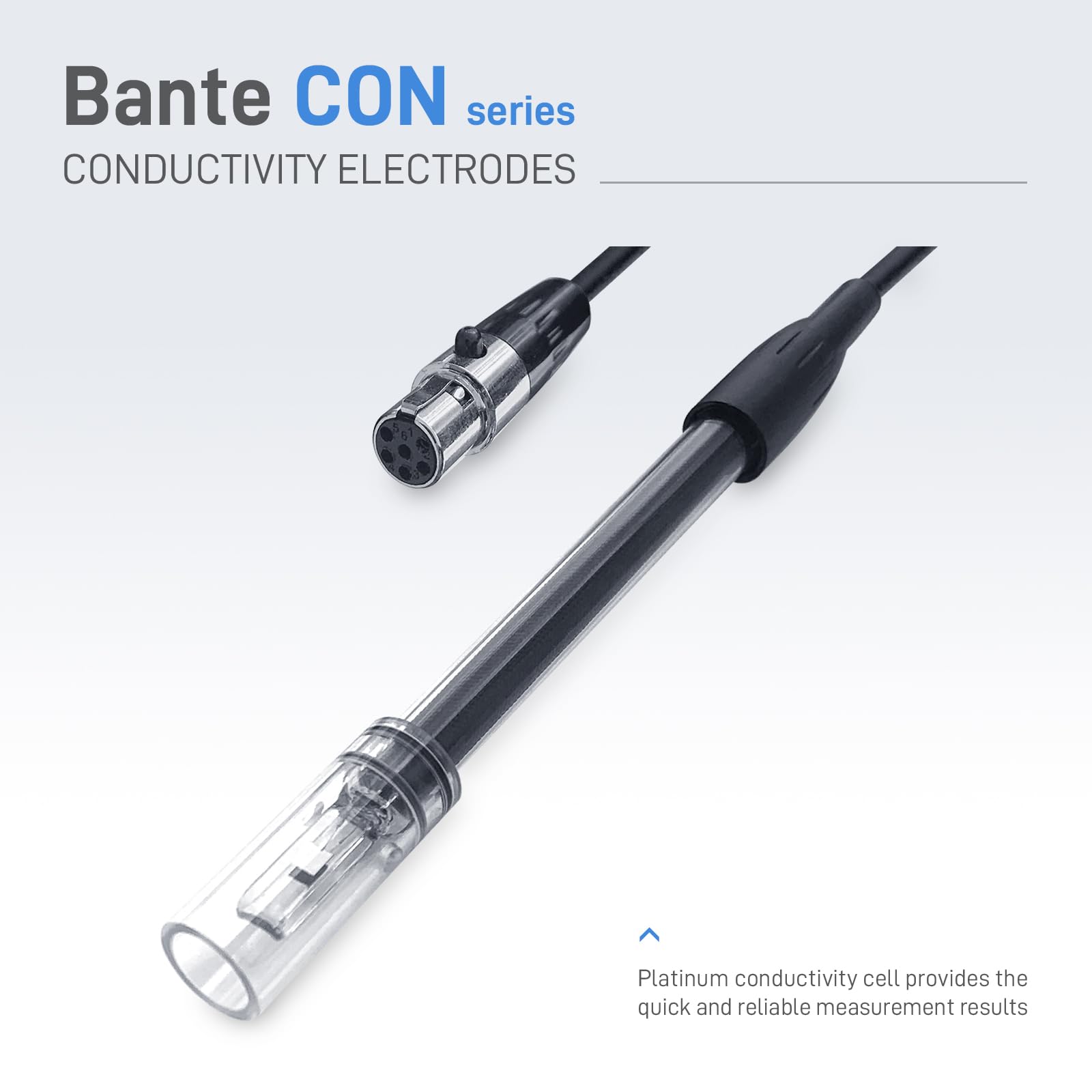 CON-0.1 Pure Water Conductivity Electrode | Cell Constant K=0.1 | Platinum Sensor