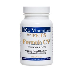 rx vitamins formula cv for dogs & cats - cat and dog heart health - feline & canine cardiac support - 90 ct