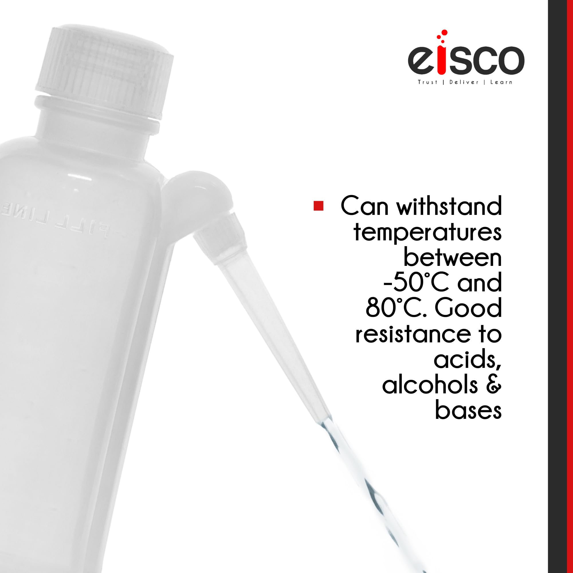 EISCO Wash Bottle, 250ml - Polyethylene - Translucent, Unbreakable - Screw Cap with Down Spout for Dispensing Liquid Labs