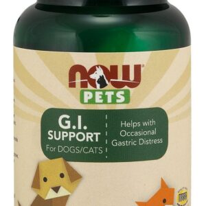 NOW Foods Pet Health, G.I. Support Supplement, Formulated for Cats & Dogs, NASC Certified, 90 Chewable Tablets