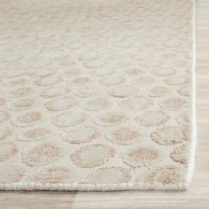 SAFAVIEH Mirage Collection Area Rug - 8' x 10', Beige, Handmade Modern Wool & Viscose, Ideal for High Traffic Areas in Living Room, Bedroom (MIR856A)