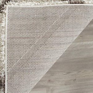 SAFAVIEH Hudson Shag Collection Area Rug - 8' x 10', Ivory & Beige, Modern Trellis Design, Non-Shedding & Easy Care, 2-inch Thick Ideal for High Traffic Areas in Living Room, Bedroom (SGH281D)