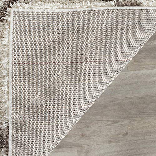 SAFAVIEH Hudson Shag Collection Area Rug - 8' x 10', Ivory & Beige, Modern Trellis Design, Non-Shedding & Easy Care, 2-inch Thick Ideal for High Traffic Areas in Living Room, Bedroom (SGH281D)