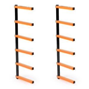 titan great outdoors 6-level storage rack, rated 600 lb, wall-mounted steel lumber skis pipe organizer