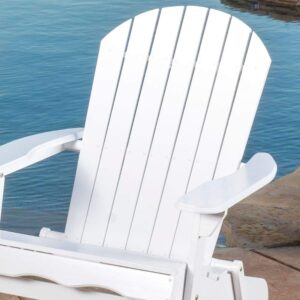 Christopher Knight Home Hanlee Folding Wood Adirondack Chairs, 2-Pcs Set, White