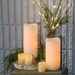 Richland Large LED Pillar Candle with Wavy Top (1, 4" x 10")