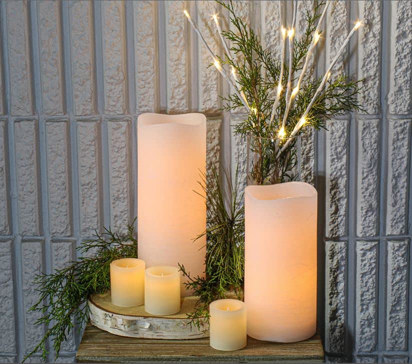 Richland Large LED Pillar Candle with Wavy Top (1, 4" x 10")