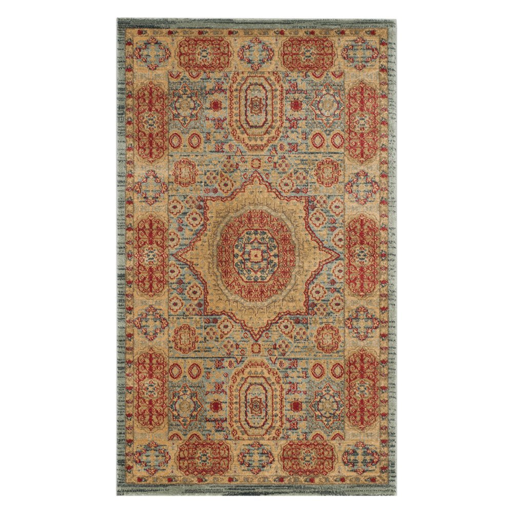 SAFAVIEH Mahal Collection 9' x 12' Navy Red MAH622C Traditional Oriental Non-Shedding Living Room Bedroom Dining Home Office Area Rug