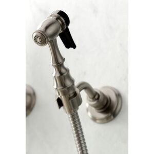 Kingston Brass KS1268PXBS Heritage Wall Mount Kitchen Faucet Sprayer, Brushed Nickel, 8 x 6.56 x 2.25