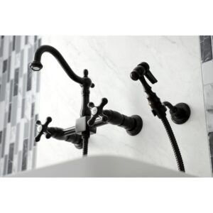 Kingston Brass KS1265AXBS Heritage Bridge Kitchen Faucet, Oil Rubbed Bronze