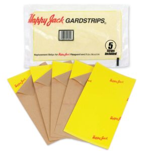 happy jack gardstrips replacement glue pads for flea traps, kills fleas in house, flea killer, attracts & traps indoor fleas, breaks breeding cycle, safe, fast, clean, easy way to kill fleas, usa 5 pk