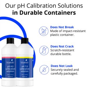 Bluelab pH 4.0 & 7.0 Calibration Solution Kit - pH Meter & pH Pen Calibration for Balanced Nutrient Solution NIST Traceable | Hydroponics, Gardening & Growing Tents (500 ml/ 16.9 Fl Oz Each)