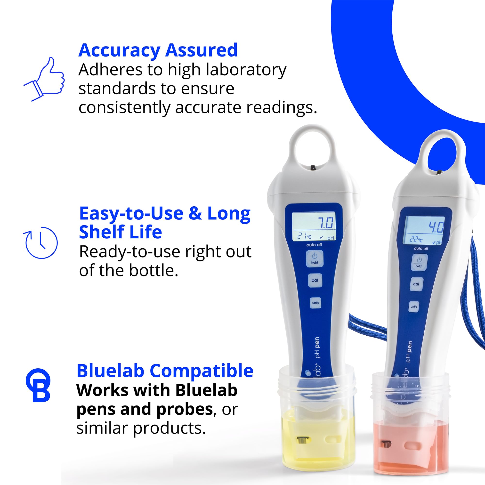 Bluelab pH 4.0 & 7.0 Calibration Solution Kit - pH Meter & pH Pen Calibration for Balanced Nutrient Solution NIST Traceable | Hydroponics, Gardening & Growing Tents (500 ml/ 16.9 Fl Oz Each)