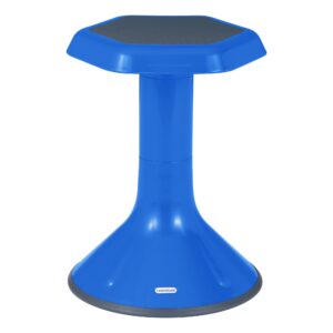 learniture backless active learning stool for office desks and classrooms, active learning wobble chair with rocking motion, 18"h, blue