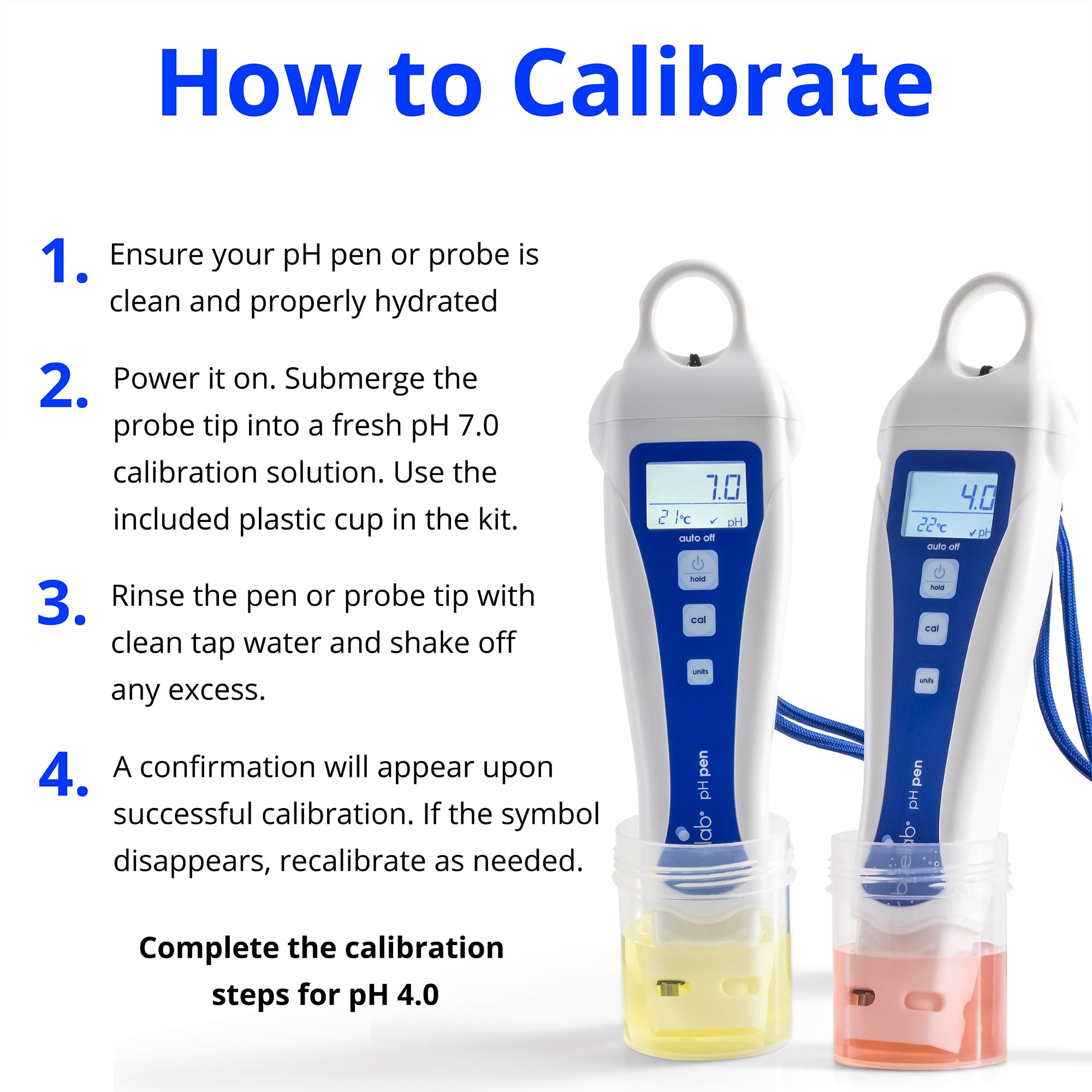 Bluelab pH 4.0 & 7.0 Calibration Solution Kit - pH Meter & pH Pen Calibration for Balanced Nutrient Solution NIST Traceable | Hydroponics, Gardening & Growing Tents (500 ml/ 16.9 Fl Oz Each)