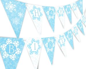 snow princess birthday banner - winter birthday banner