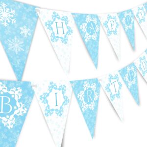 Snow Princess Birthday Banner - Winter Birthday Banner