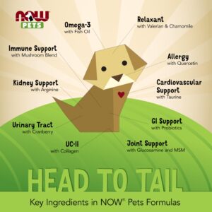 NOW Foods Pet Health, G.I. Support Supplement, Formulated for Cats & Dogs, NASC Certified, 90 Chewable Tablets