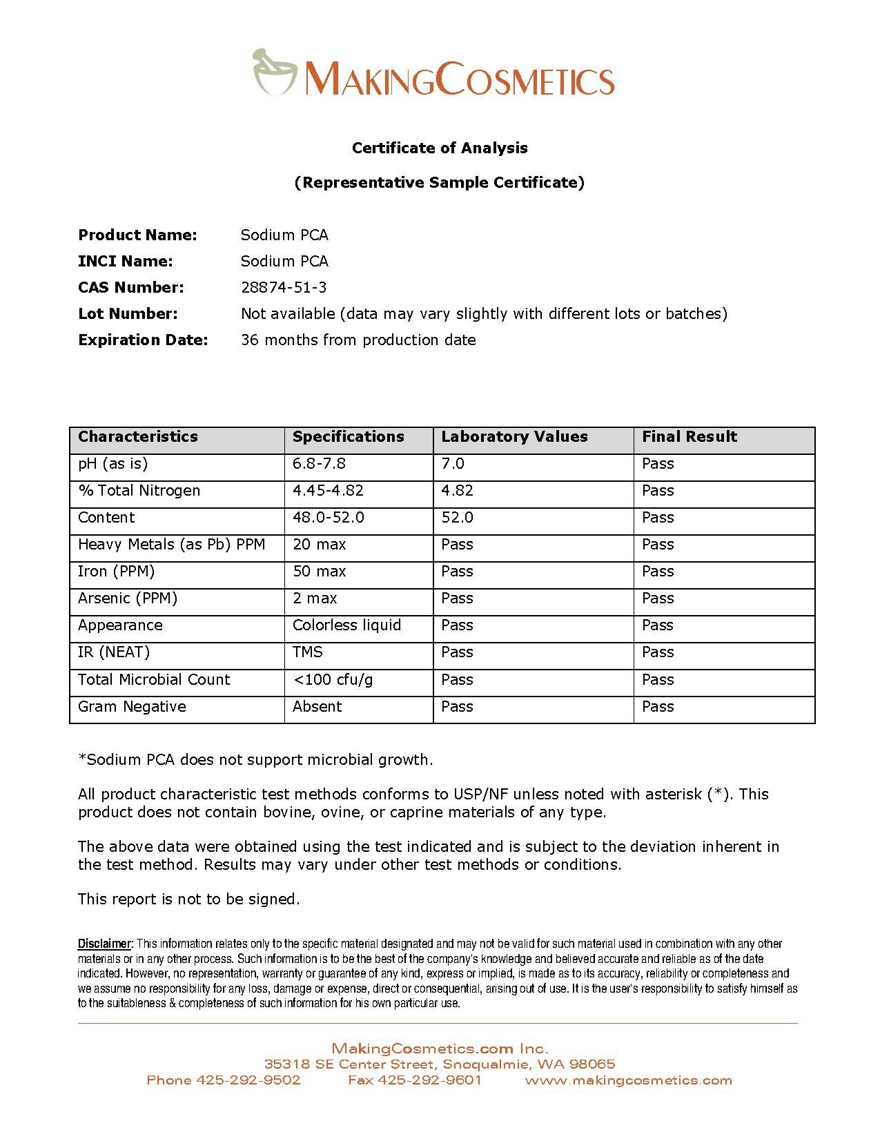 MakingCosmetics - Sodium PCA - 16.8floz / 500ml - Cosmetic Ingredient