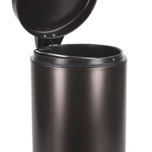 Home Basics 3 Liter Step Open Garbage Trash Can, Waste Basket Bin For Bathroom, Kitchen, Office, Bronze