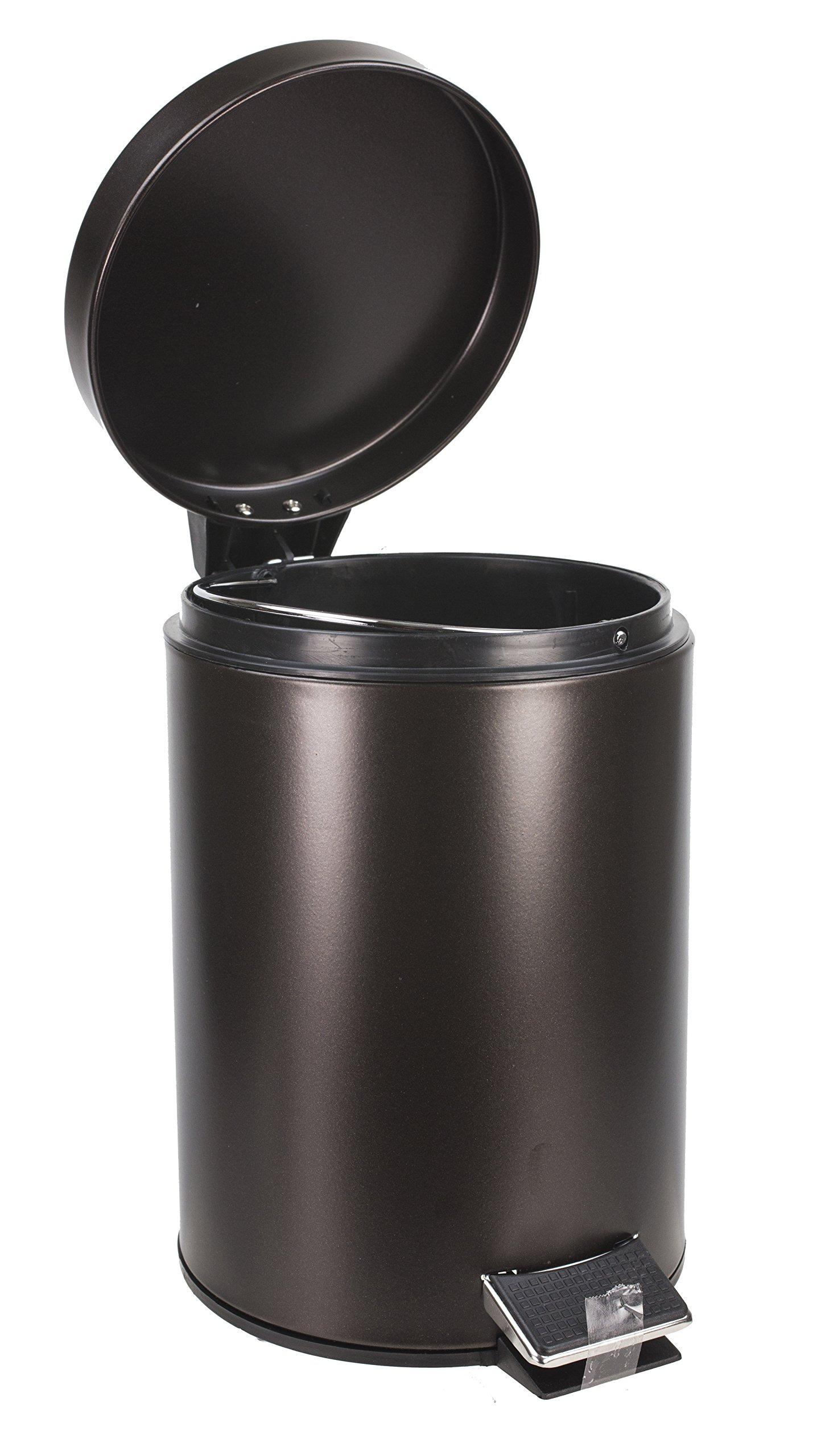 Home Basics 3 Liter Step Open Garbage Trash Can, Waste Basket Bin For Bathroom, Kitchen, Office, Bronze