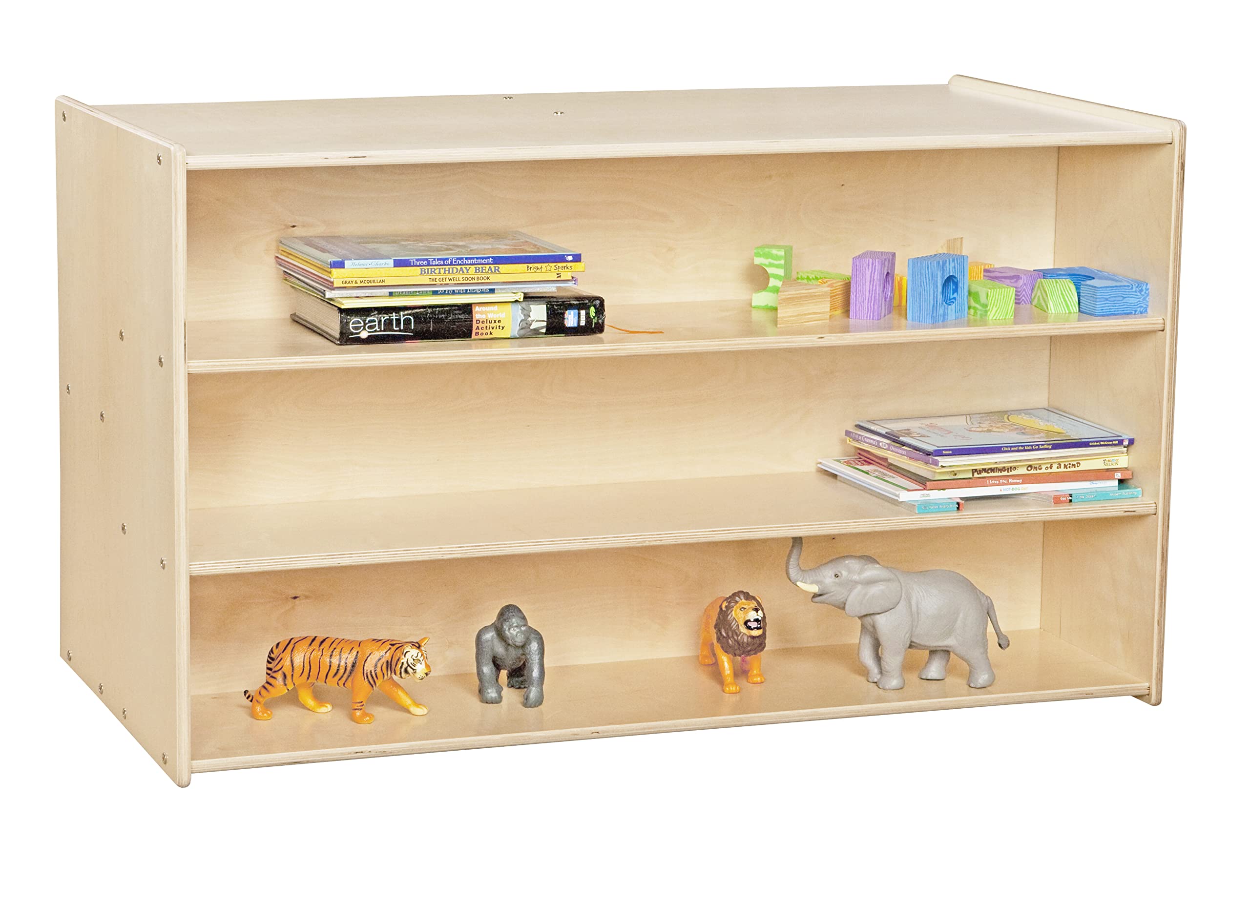 Contender Kids Dual Cubbie Storage Shelves, Pigeon Hole Shelving Montessori Shelves for Toddlers Cubbies for Classrooms, Toy Rack Organizer for Kids, 12 Translucent Trays,Natural,C16601