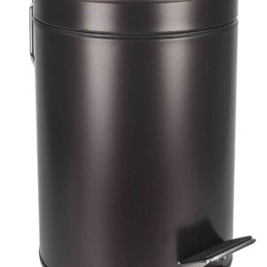 Home Basics 3 Liter Step Open Garbage Trash Can, Waste Basket Bin For Bathroom, Kitchen, Office, Bronze