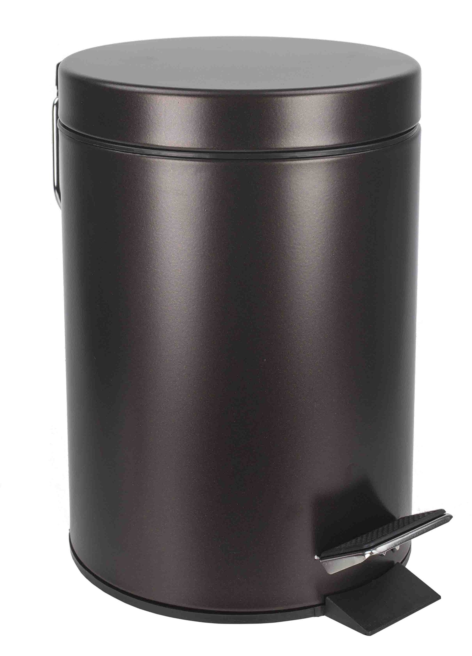 Home Basics 3 Liter Step Open Garbage Trash Can, Waste Basket Bin For Bathroom, Kitchen, Office, Bronze