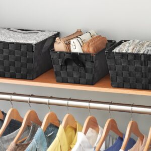 Whitmor Woven Strap Storage Baskets Set of 3 Black