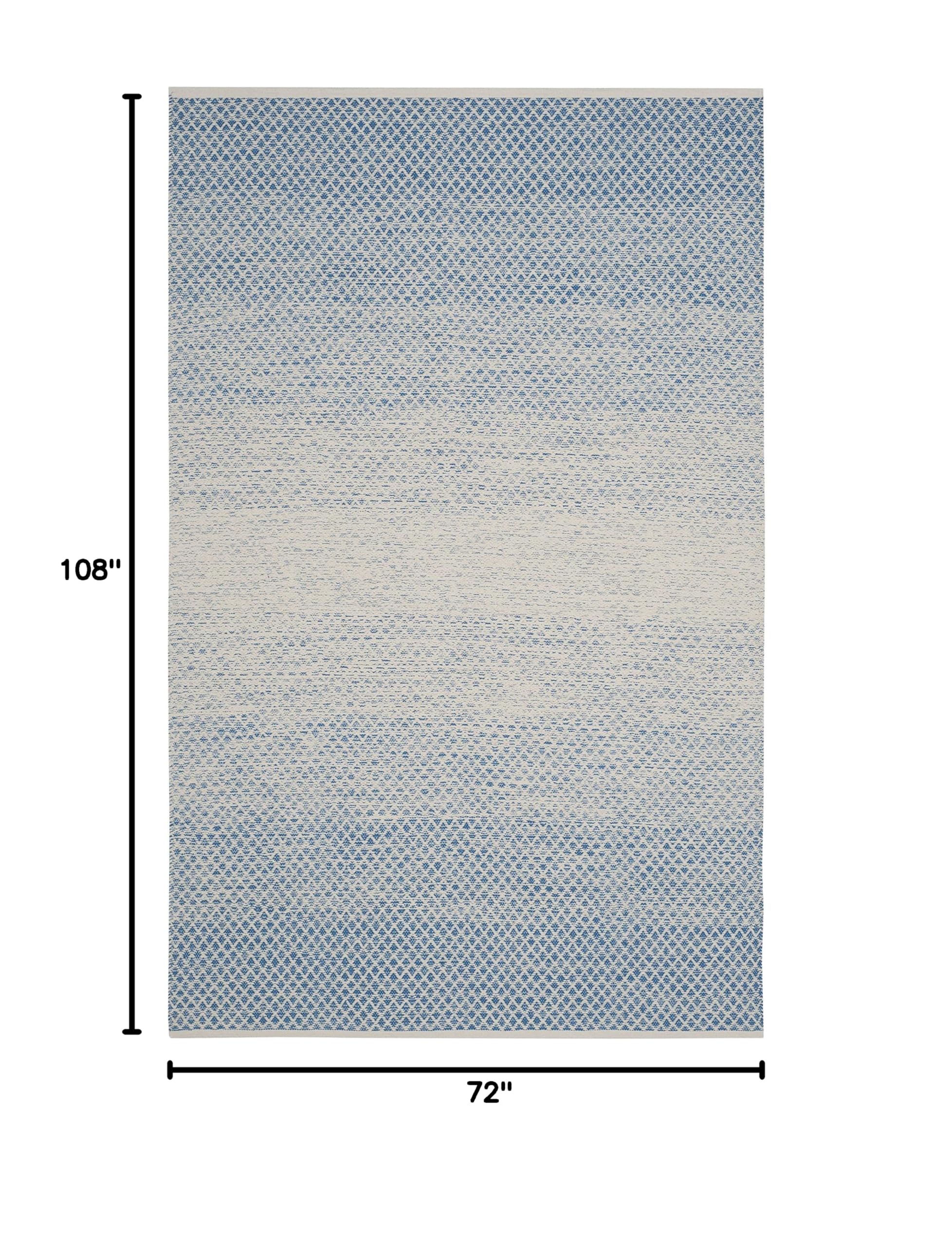 SAFAVIEH Montauk Collection Area Rug - 6' x 9', Blue & Ivory, Handmade Cotton, Ideal for High Traffic Areas in Living Room, Bedroom (MTK601B)