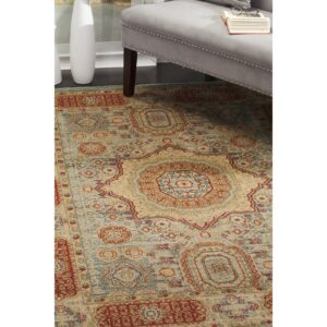 SAFAVIEH Mahal Collection 9' x 12' Navy Red MAH622C Traditional Oriental Non-Shedding Living Room Bedroom Dining Home Office Area Rug