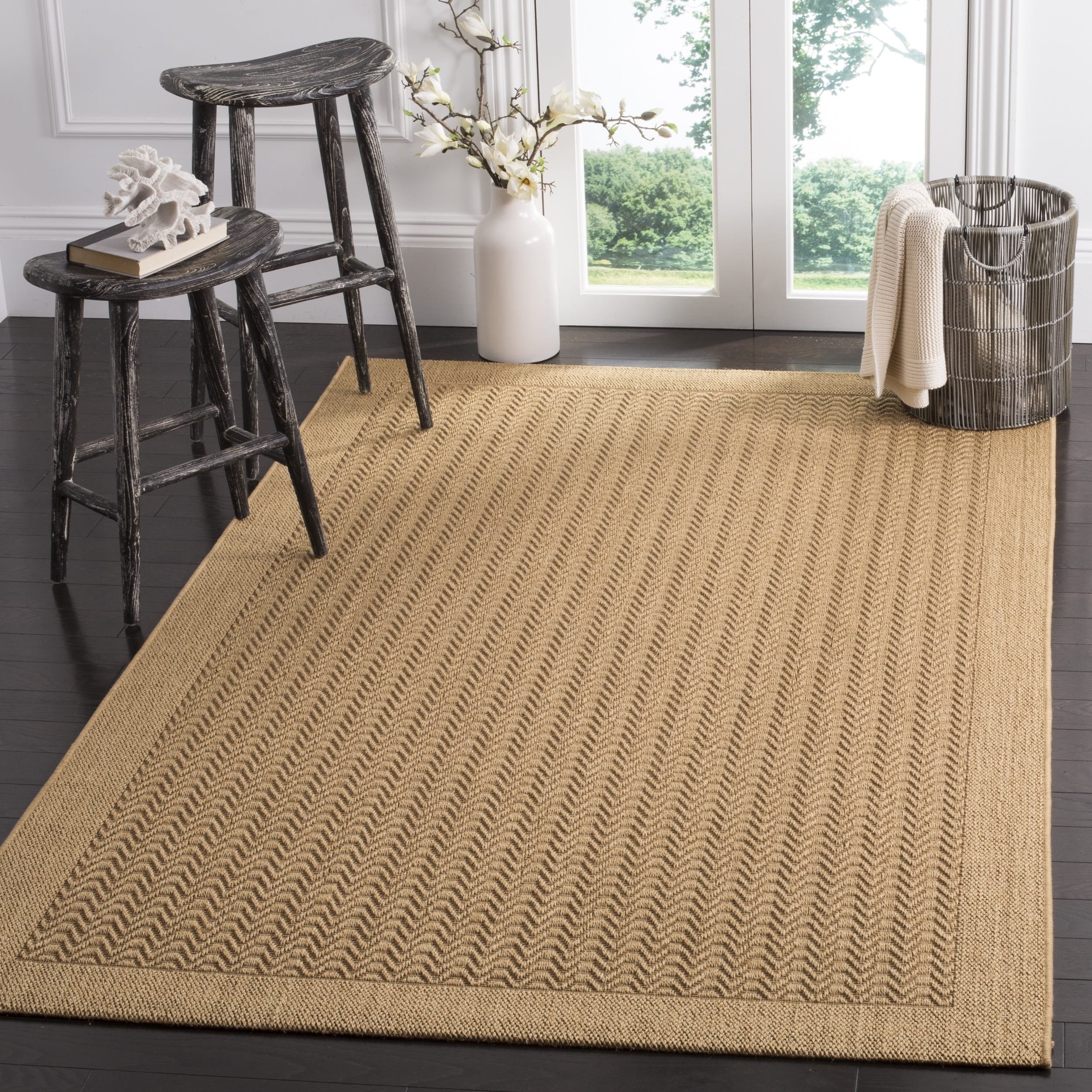 SAFAVIEH Palm Beach Collection Accent Rug - 2' x 3', Maize, Sisal & Jute Design, Ideal for High Traffic Areas in Entryway, Living Room, Bedroom (PAB321M)