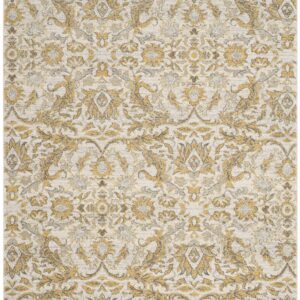 SAFAVIEH Evoke Collection Area Rug - 8' x 10', Ivory & Gold, Shabby Chic Oriental Design, Non-Shedding & Easy Care, Ideal for High Traffic Areas in Living Room, Bedroom (EVK238S)