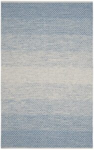 safavieh montauk collection area rug - 6' x 9', blue & ivory, handmade cotton, ideal for high traffic areas in living room, bedroom (mtk601b)