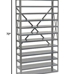 Global Industrial 13 Shelf Steel Shelving with (96) 4" H Plastic Shelf Bins, Yellow, 36x12x72