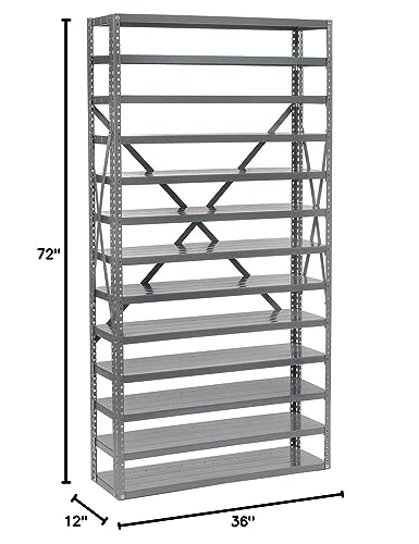 Global Industrial 13 Shelf Steel Shelving with (96) 4" H Plastic Shelf Bins, Yellow, 36x12x72