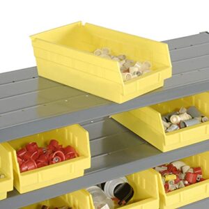 Global Industrial 7 Shelf Steel Shelving with (30) 4" H Plastic Shelf Bins, Yellow, 36x12x39