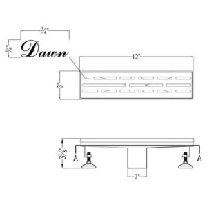 Dawn LAN470304 Amazon River Series Linear Shower Drain, 47"