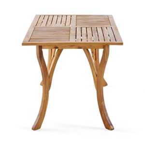 Christopher Knight Home Hermosa Acacia Wood Rectangular Table, Teak Finish