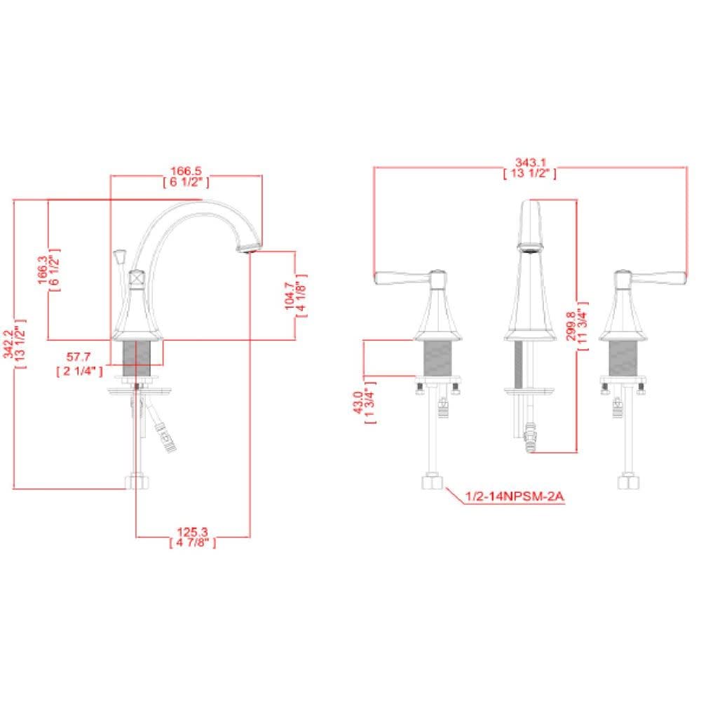 Design House 546937 Perth Widespread Bathroom, Satin Nickel, 2-Handle Lavatory Faucet