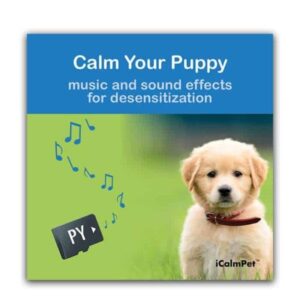 icalmpet | through a dog's ear: calm your puppy | micro sd card | 3-hrs | early treatment of noise phobias and sound sensitivities in younger canines