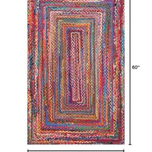 nuLOOM Tammara Bohemian Hand Braided Area Rug, 3x5, Multi