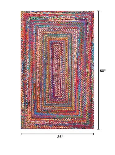 nuLOOM Tammara Bohemian Hand Braided Area Rug, 3x5, Multi