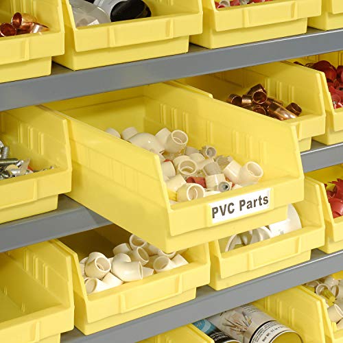 Global Industrial 7 Shelf Steel Shelving with (30) 4" H Plastic Shelf Bins, Yellow, 36x12x39