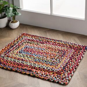 nuloom tammara bohemian hand braided area rug, 3x5, multi