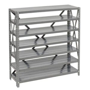 Global Industrial 7 Shelf Steel Shelving with (30) 4" H Plastic Shelf Bins, Yellow, 36x12x39