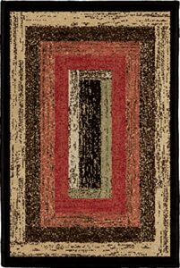 rustic lodge, panel area rug, 26" w x 39" l, multi 3783