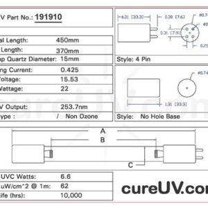 Aqua Treatment Service ATS4-450 Replacement UVC Light Bulb